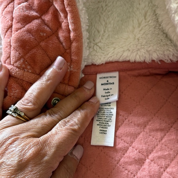 Beautiful Quilted Hooded Baby One Piece by Nordstrom Pink Desert Dottie - Picture 4 of 12